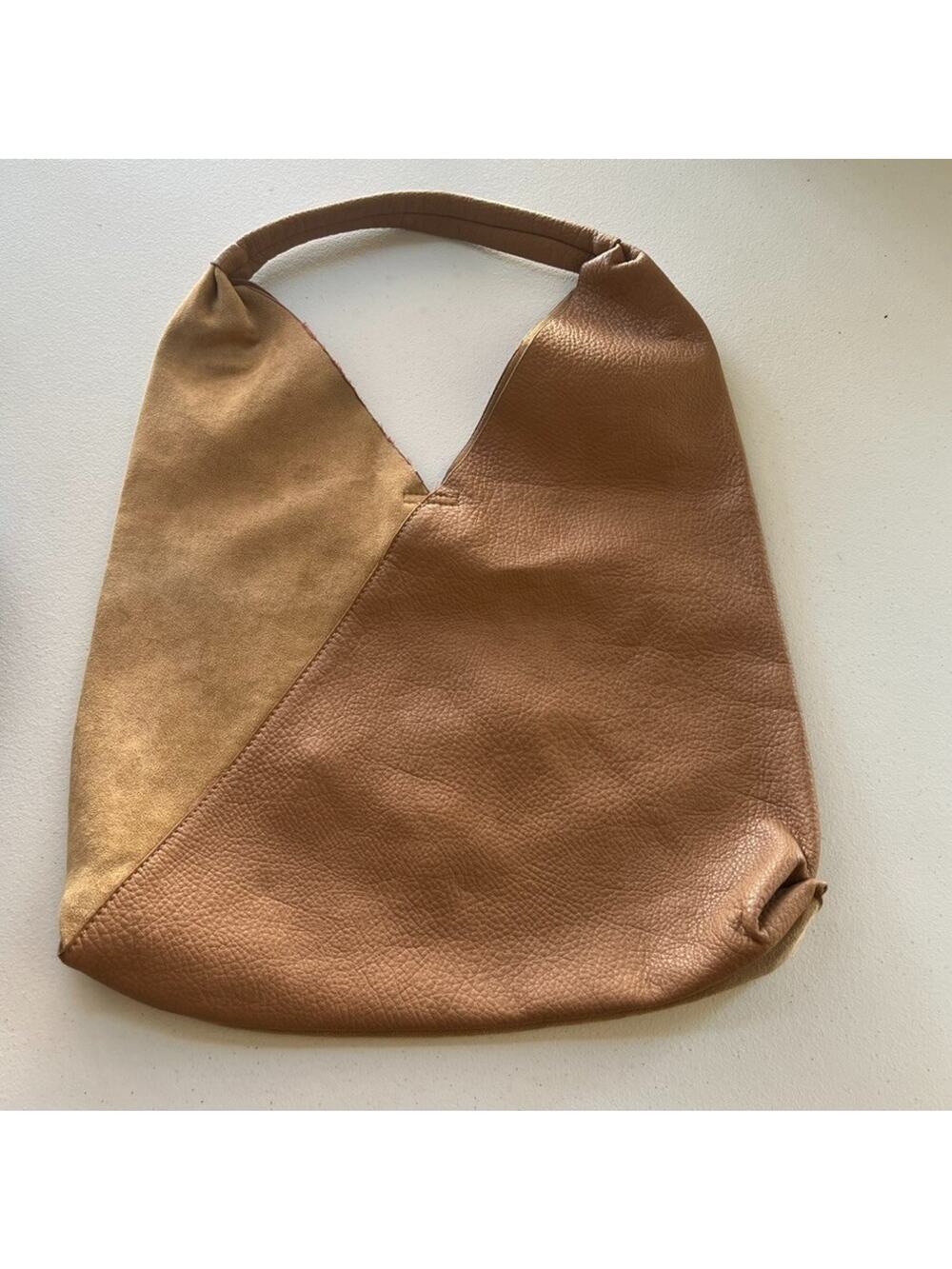 Shiraleah Chicago Arden Suede Vegan Leather Two Tone Tote Hobo Bag